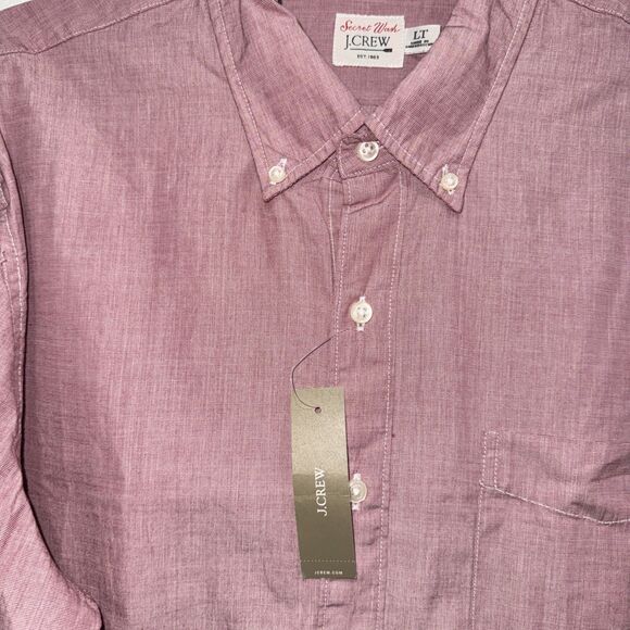 J Crew size LT Secret Wash Cotton Poplin Shirt Button Up Classic Men’s New - Picture 5 of 12